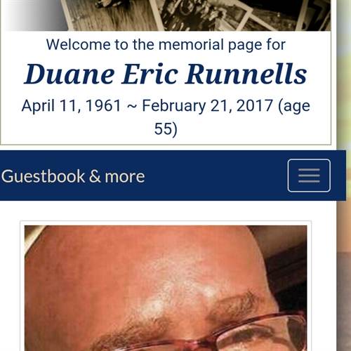 Duane Eric Runnells's obituary , Passed away on February 21, 2017 in Lemon Grove, California