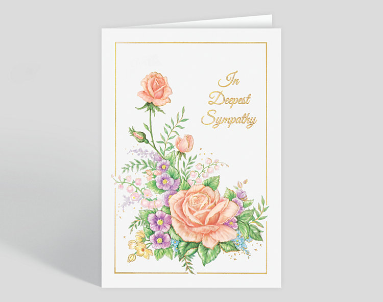 Deepest Sympathy Florals Card - Greeting Cards